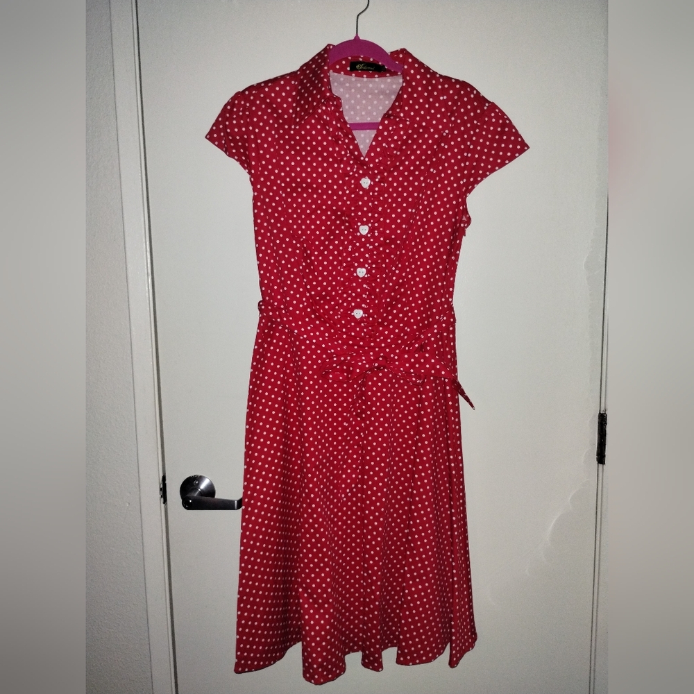 Rockabilly Red Polka Dot Dress